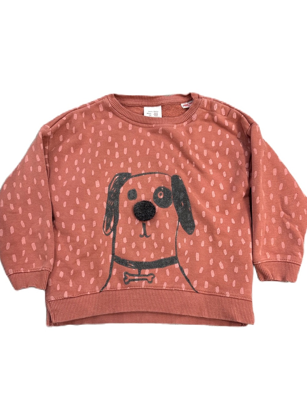 Zara Kids Pink Dog Graphic Sweatshirt - Size 3-4 Years